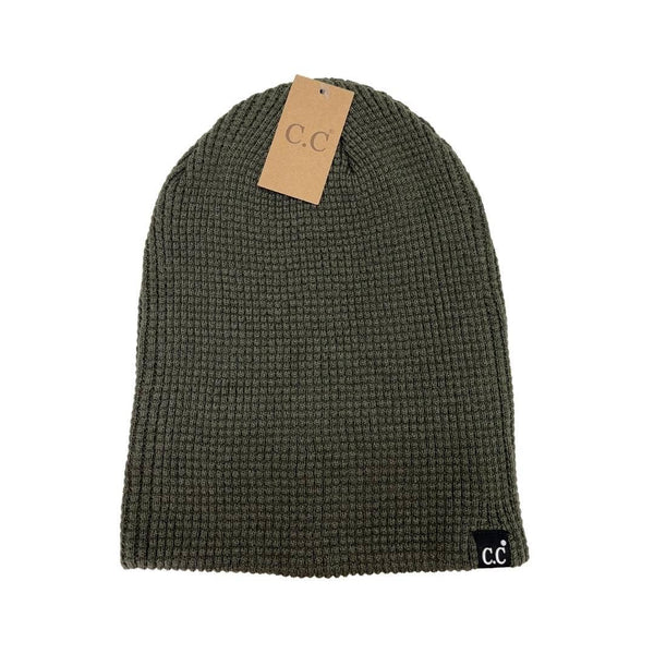 C.C Beanie - Unisex Waffle Knit Cuffed/Slouchy C.C. Beanie HTM4022