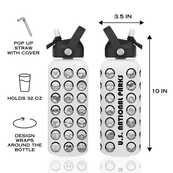 Track Your Adventures - National Park Water Bottle Tracker with Stickers
