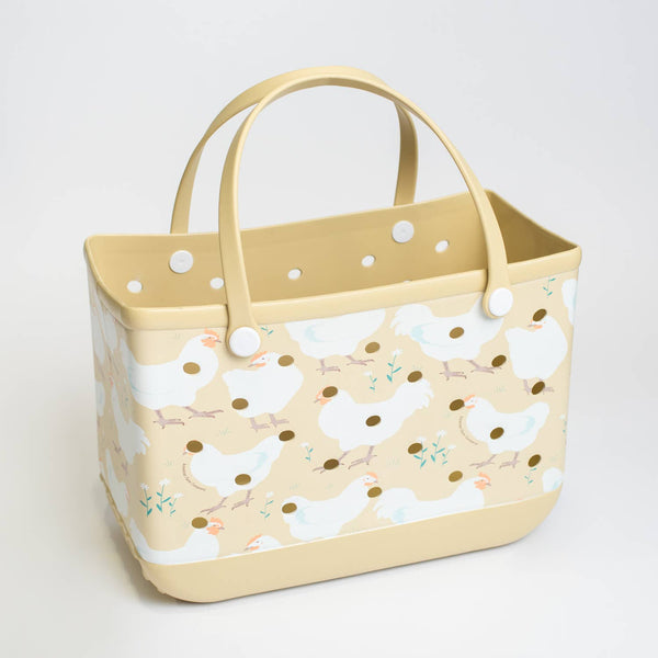 American Farm Company - Spring Chicken Beach Rubber Durable Tote Bag