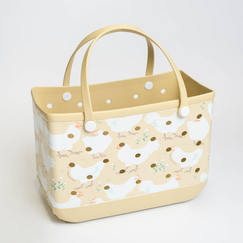 American Farm Company - Spring Chicken Beach Rubber Durable Tote Bag
