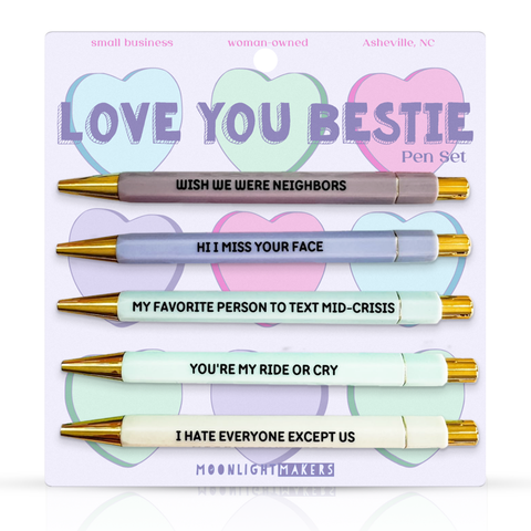 Moonlight Makers - Love You Bestie - Pen Set - Gift, Birthday