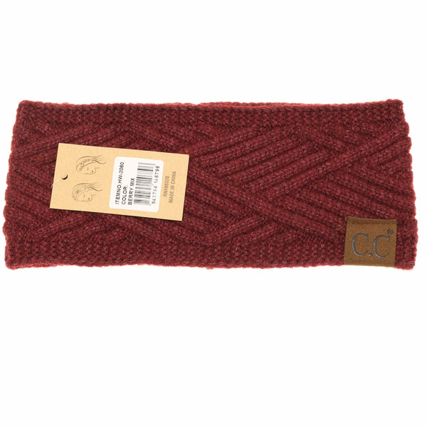 C.C Beanie - Diagonal Criss-Cross Patterned Fashion Headband for Women