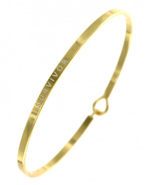 0011 PREMIERE - FR4577 SURVIVOR_3mm Inspired Message Brass Bangle