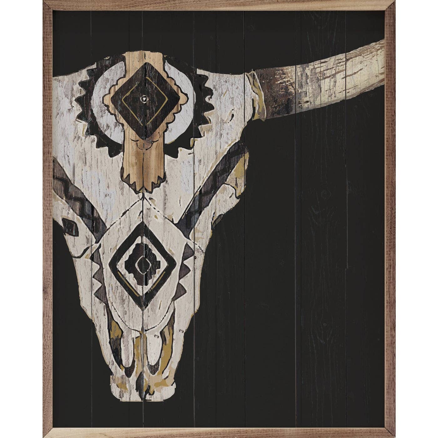 Kendrick Home - Tribal Longhorn Skull Black