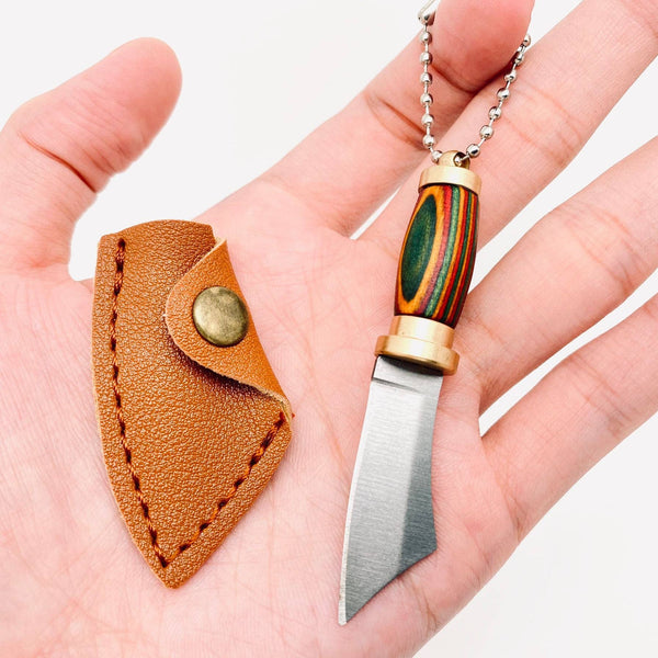 Mio Queena - Colored Wood Handle Portable Mini Knife and Protective Cover