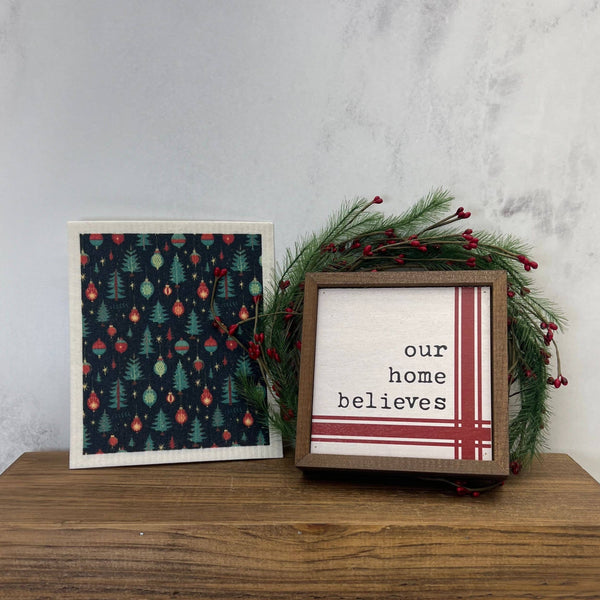 Driftless Studios - Christmas Trees & Ornaments Dishcloths - Holiday Decorations