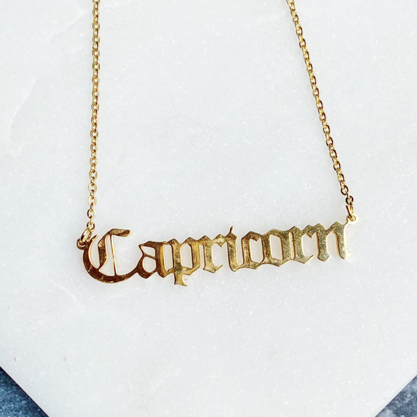 Ellison+Young - Old English Zodiac Necklace