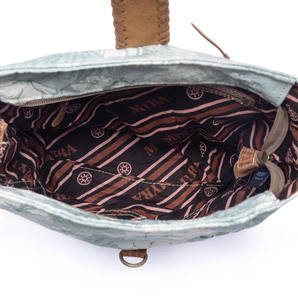 Myra Bag - Sagefield Cotton & Leather Shoulder Bag in Mint Brown