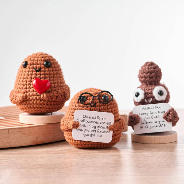 TOMOPOD LLC - Crochet Positive Potato, Amigurumi Potato, Cute Handmade Toy