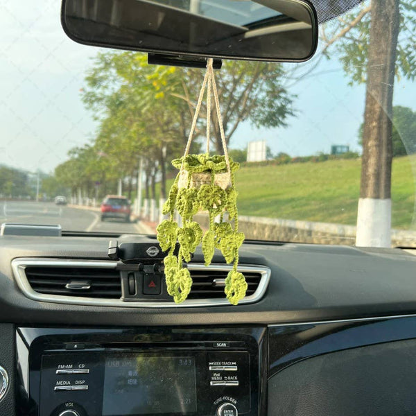 TOMOPOD LLC - Crochet Monstera Plant, Car Plant Hanging, Plant Lover Decor