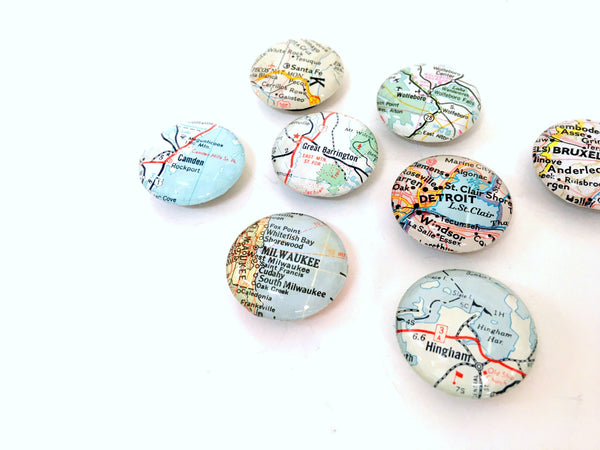 Tanner Glass - Vintage Map Magnet - 1.25" Round