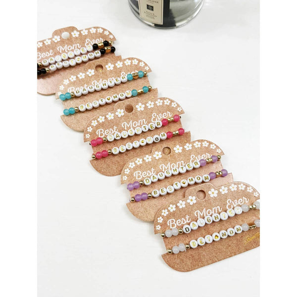 Love and Repeat - Best Mom and Daughter Word Matching Bracelet