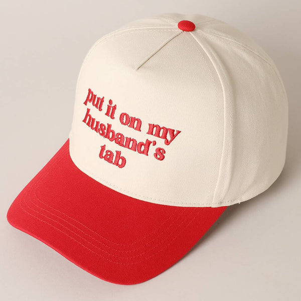 Fashion City - Put it on my husband's tab Embroidery Canvas Cap