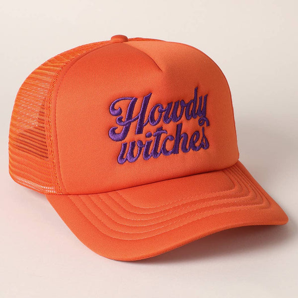 Fashion City - Howdy Witches Embroidered Mesh Back Trucker Hat