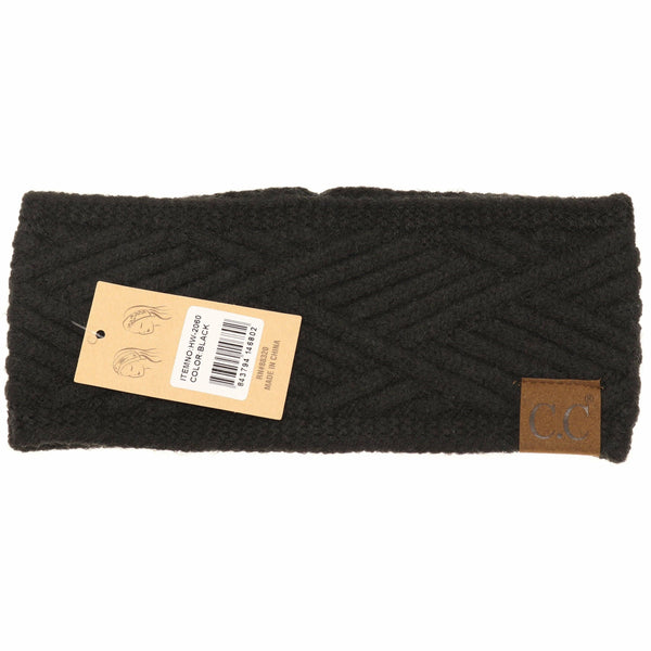 C.C Beanie - Diagonal Criss-Cross Patterned Fashion Headband for Women