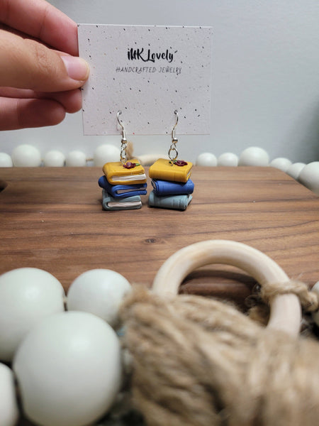 MK Lovely Boutique - Stacked Books Dangles