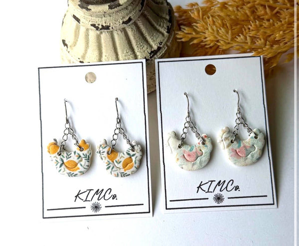 KIMCo. - Polymer Clay Earrings - Everyday - Chickens
