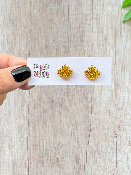 Laser & Color Designs LLC - Fall Leaf Glitter Earrings, Thanksgiving Earrings