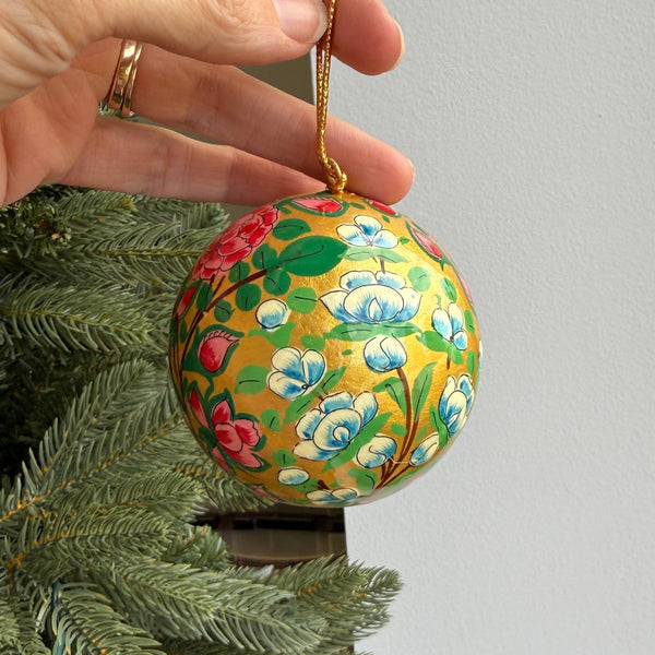 Ornaments 4 Orphans - Floral Ball Paper Mache Ornament Bundle 12pk