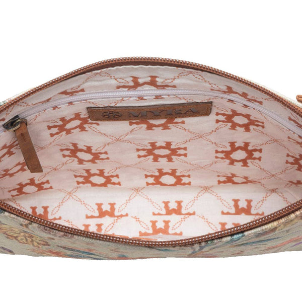 Myra Bag - Wildflower Trail Cotton & Leather Crossbody Bag in Sunlit Bloom