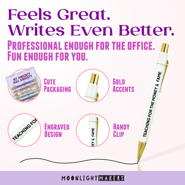Moonlight Makers - My Anxiety Has Anxiety - Funny Pen Set - Gift, Birthday