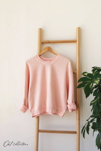 OAT COLLECTIVE - PREMIUM BASIC Cropped Thermal Vintage Pullover