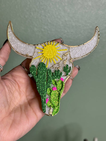 Sassy Fras Couture - Arizona Steer Skull Car Freshie: Bump N Grind