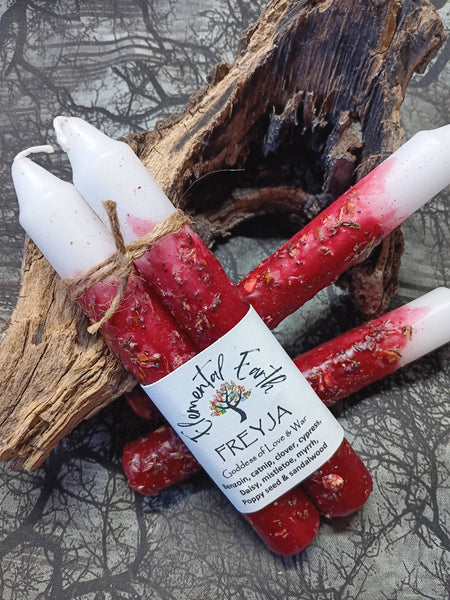 Elemental Earth Shop - Freyja Herbal Intention Candles 6 inch tapers