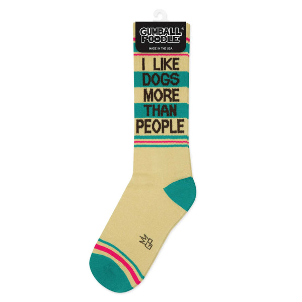 Gumball Poodle - I Like Dogs More Than People Gym Crew Socks