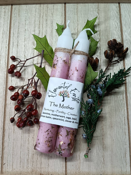 Elemental Earth Shop - The Mother Herbal Intention Candles 6 inch tapers