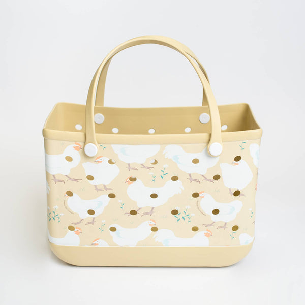 American Farm Company - Spring Chicken Beach Rubber Durable Tote Bag