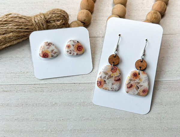 KIMCo. - Polymer clay earrings - Watercolor Sunflowers