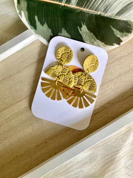 Terra Made - Textured boho dangle earrings