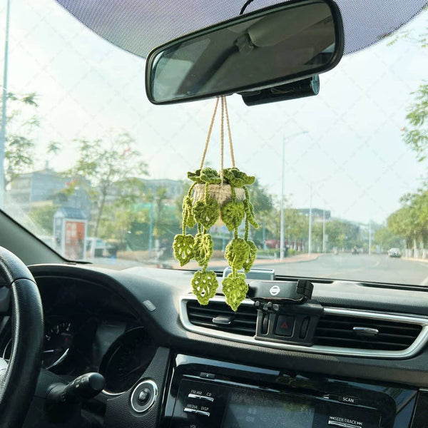 TOMOPOD LLC - Crochet Monstera Plant, Car Plant Hanging, Plant Lover Decor