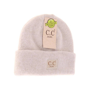 C.C Beanie - Soft Ribbed Leather Patch C.C. Newborn Knit Hat