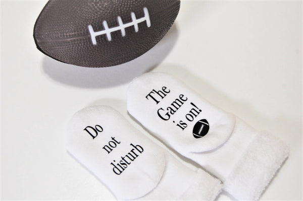 Dorothy’s Reason - Do Not Disturb The Game is on Football Baby Socks | Sports