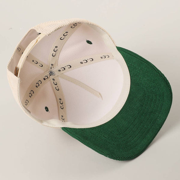 Fashion City - Lucky Script Glitter Heat Press Corduroy Trucker Hat