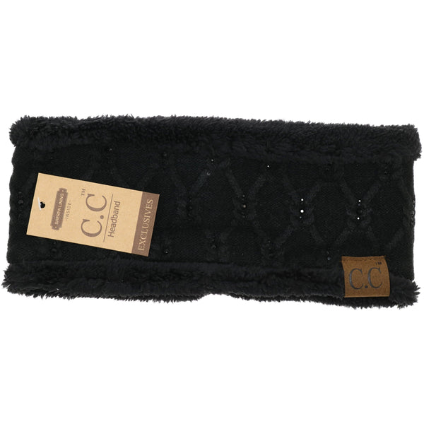 C.C Beanie - Rhinestone CC Fashion Headband for Women