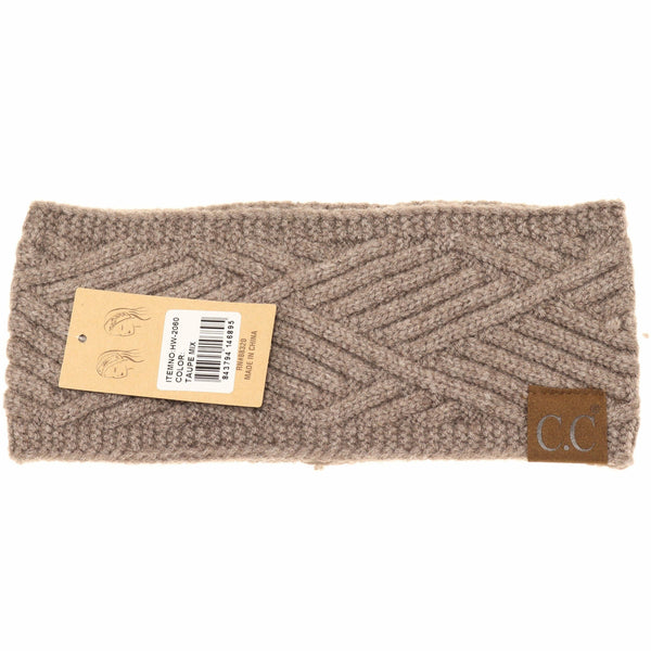 C.C Beanie - Diagonal Criss-Cross Patterned Fashion Headband for Women