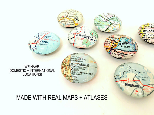 Tanner Glass - Vintage Map Magnet - 1.25" Round