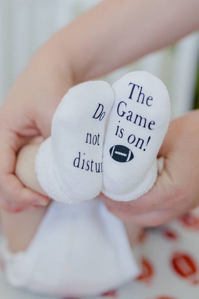 Dorothy’s Reason - Do Not Disturb The Game is on Football Baby Socks | Sports