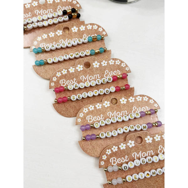 Love and Repeat - Best Mom and Daughter Word Matching Bracelet
