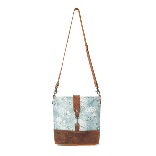 Myra Bag - Sagefield Cotton & Leather Shoulder Bag in Mint Brown