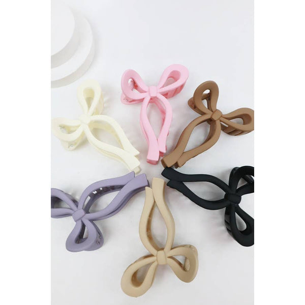 Love and Repeat - Matte Tone Bow Shape Hair Claw