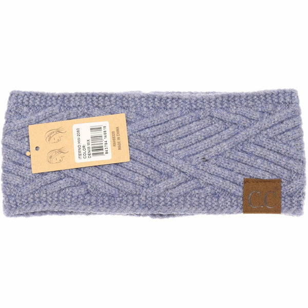 C.C Beanie - Diagonal Criss-Cross Patterned Fashion Headband for Women