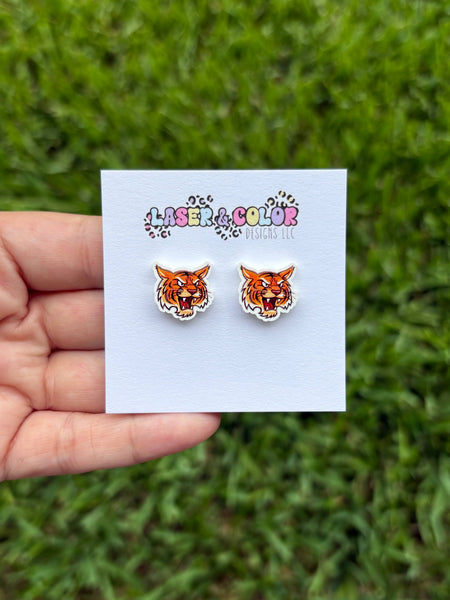 Laser & Color Designs LLC - Mascot Earrings, Football, Team Spirit, School