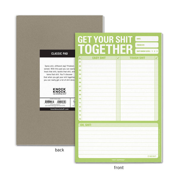 Knock Knock - Get Your Shit Together Pad (Green)