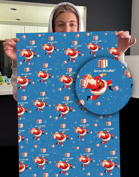 OffensiveDelightful - BULLSHIT SANTA GiftWrap roll of 3