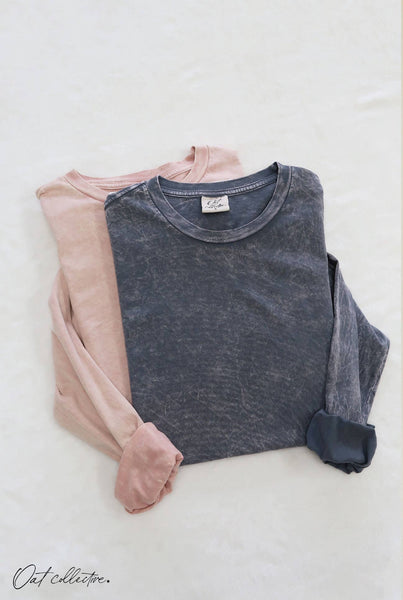 OAT COLLECTIVE - PREMIUM BASIC Mineral Washed Long Sleeve
