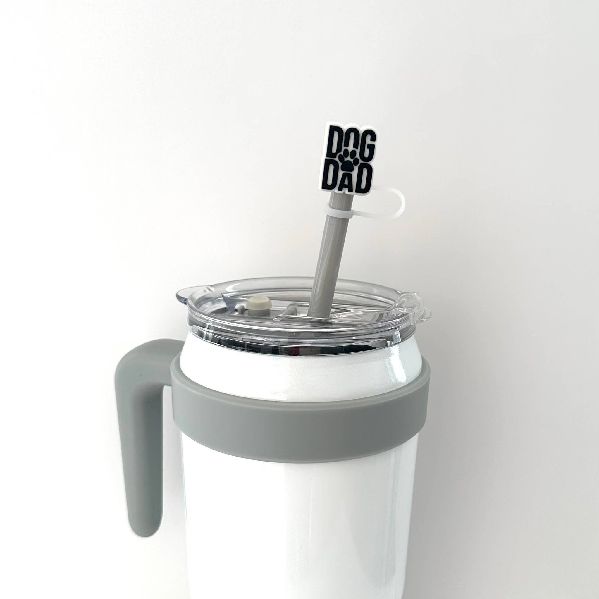 iconic mi - Straw Cover Dog Dad with Paw Print 10mm